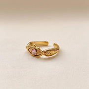Purple Stone Gold Statement Ring — image 3