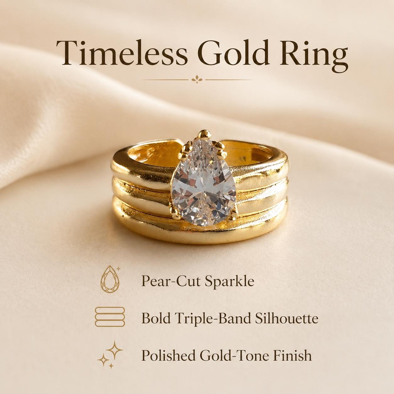 Marquise Stone Gold Ring — image 2