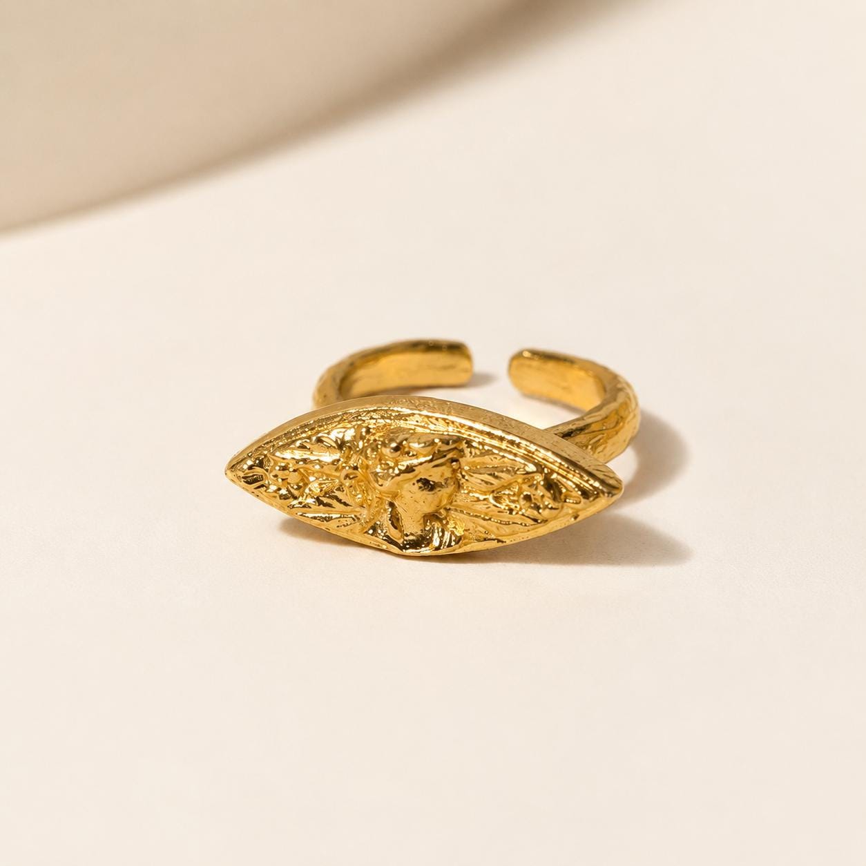 Textured Gold Statement Ring — image 8