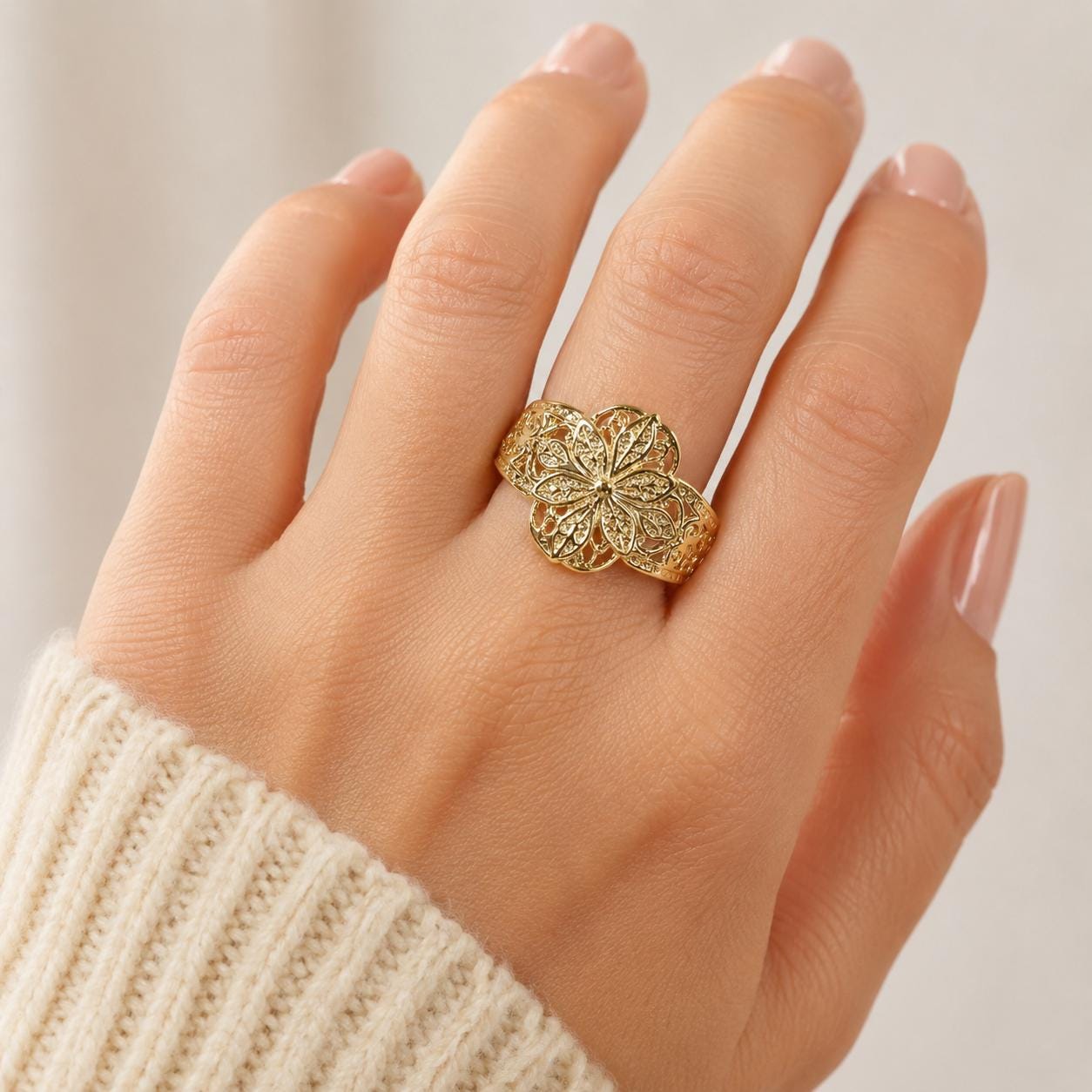 Sculptural Matte Gold Ring — image 5