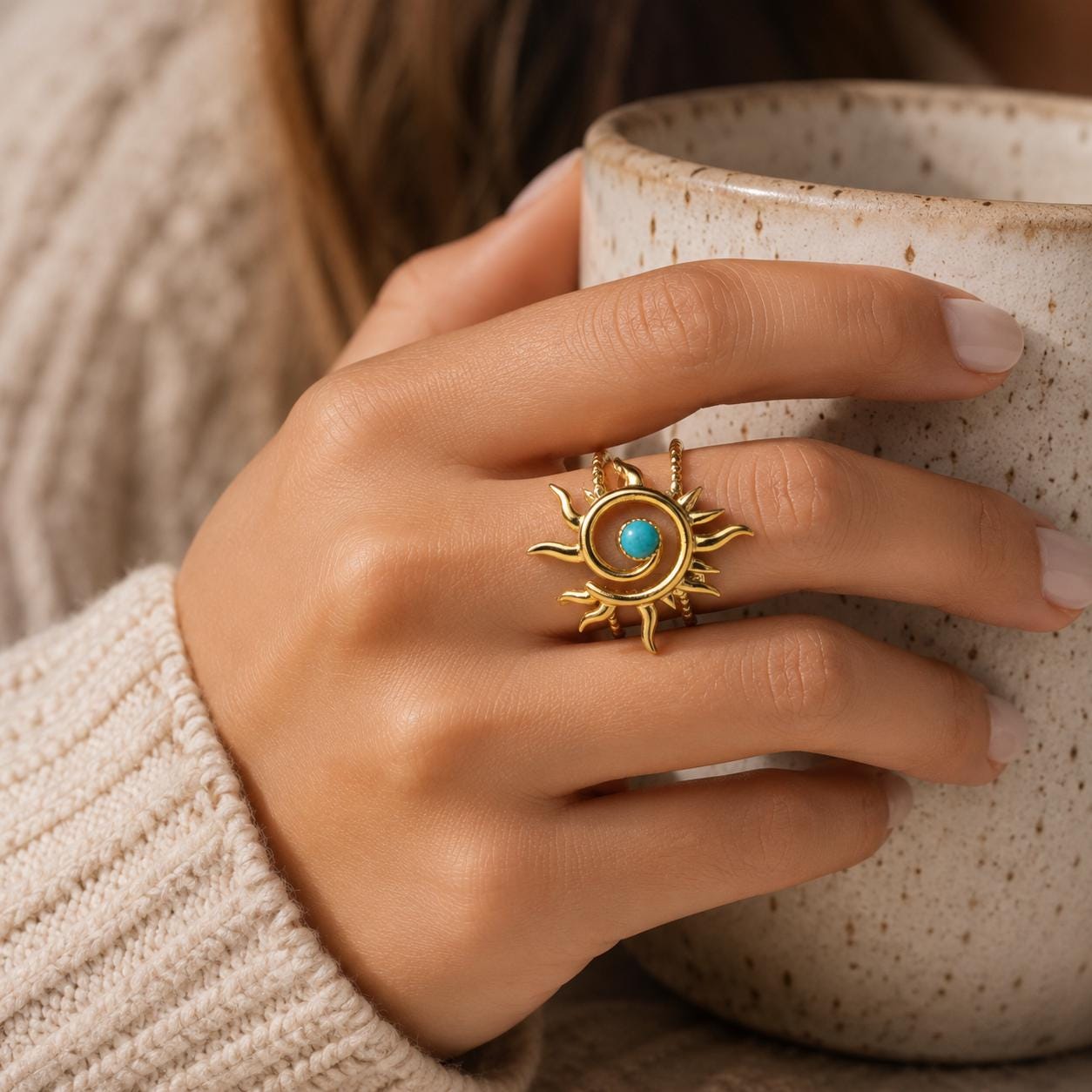 Turquoise Sun Gold Ring — image 1
