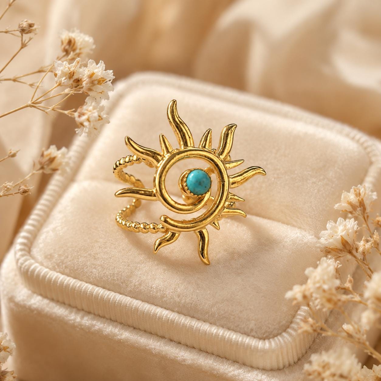 Turquoise Sun Gold Ring — image 9