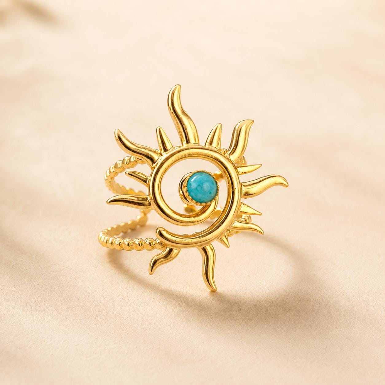 Turquoise Sun Gold Ring — image 10