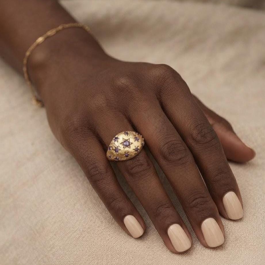 Celestial Star Purple Stone Dome Ring — image 7