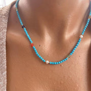 Turquoise Gemstone & Pearl Necklace — image 6