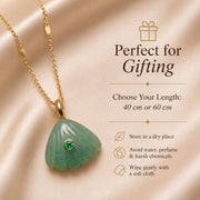 Green Aventurine Shell Gold Necklace — image 3