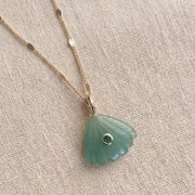 Green Aventurine Shell Gold Necklace — image 9