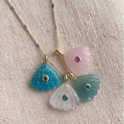 Rock Crystal Shell Layered Gold Necklace — image 10