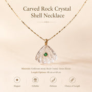 Rock Crystal Shell Layered Gold Necklace — image 3
