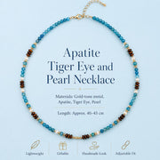 Apatite, Tiger Eye & Pearl Necklace — image 6