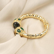Aquamarine or Malachite Gold Bangle — image 5