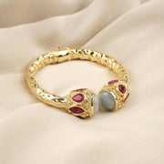 Aquamarine or Malachite Gold Bangle — image 6