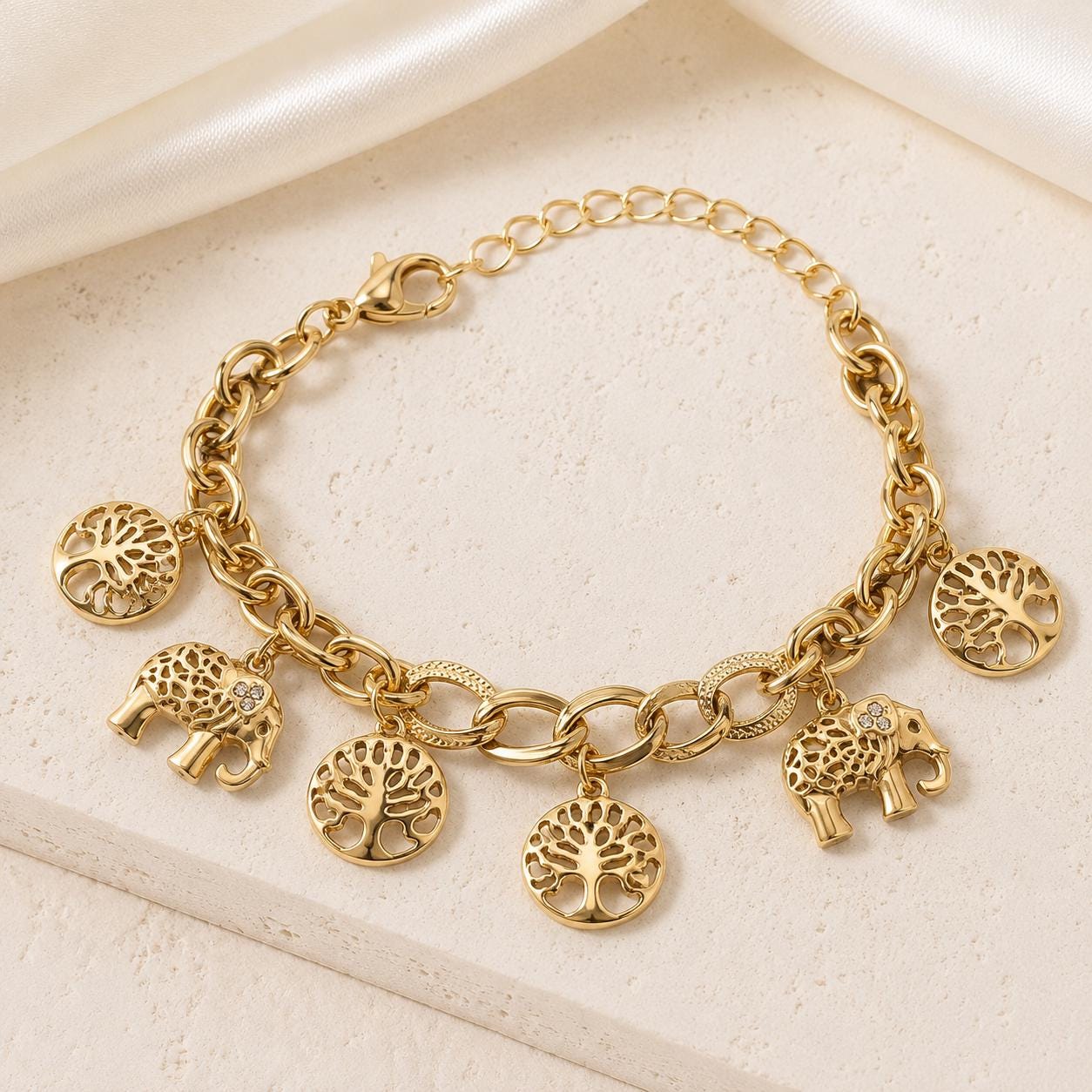 Gold Charm Bracelet – Adjustable — image 3