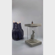Brûleur d'encens à refoulement en béton Sphynx